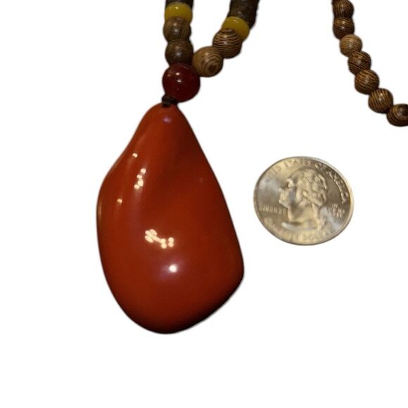 New 37” long beaded fall color necklace - Picture 4 of 4